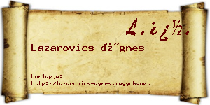 Lazarovics Ágnes névjegykártya