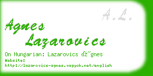 agnes lazarovics business card